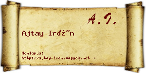 Ajtay Irén névjegykártya