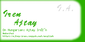 iren ajtay business card